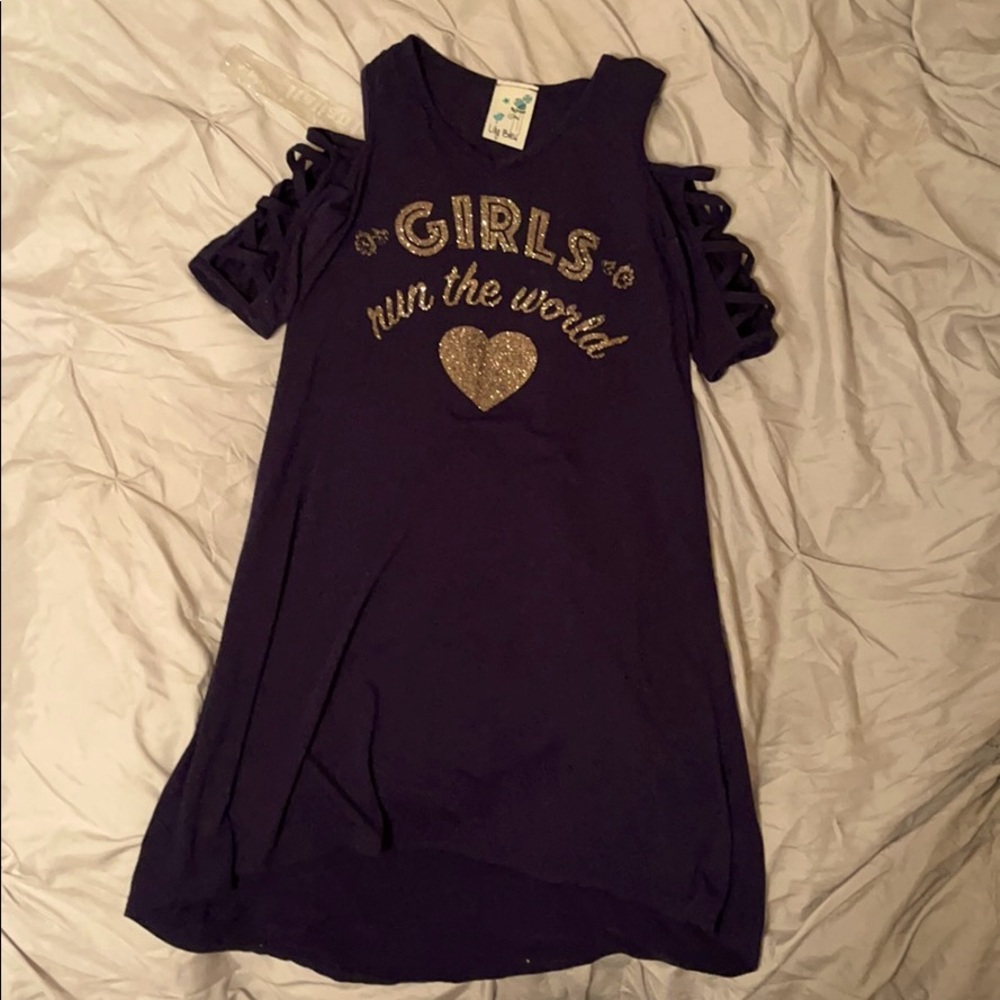 Navy Blue / Golden "Girls Run The World" Dress